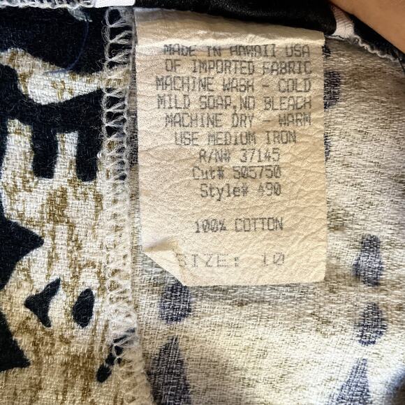 VINTAGE Hilo Hattie Women Dress 10 Navy Geometric Shift Sleeveless Knee Length - Picture 3 of 9